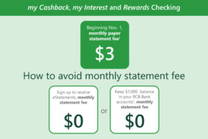 my Cashback, my Interest and Rewards Checking